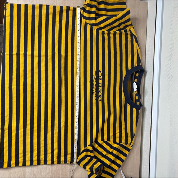GUESS Blue/Yellow Striped Men’s T-Shirt Size XL Cotton Guess Originals Retro ‘90 - Picture 6 of 7
